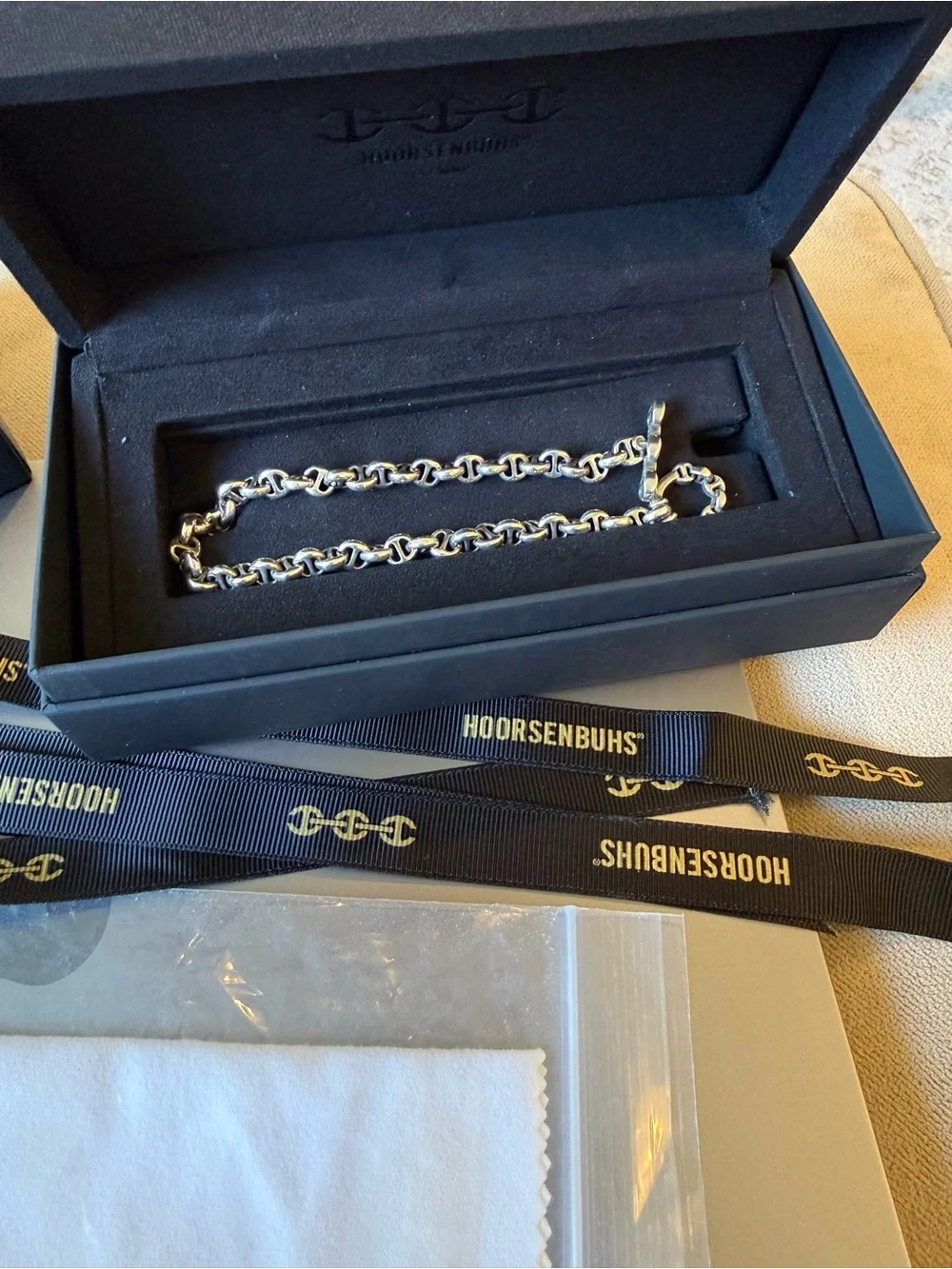 Hoorsenbuhs 5MM OPEN-LINK BRACELET .925 Sterling Silver w/ Diamond accents